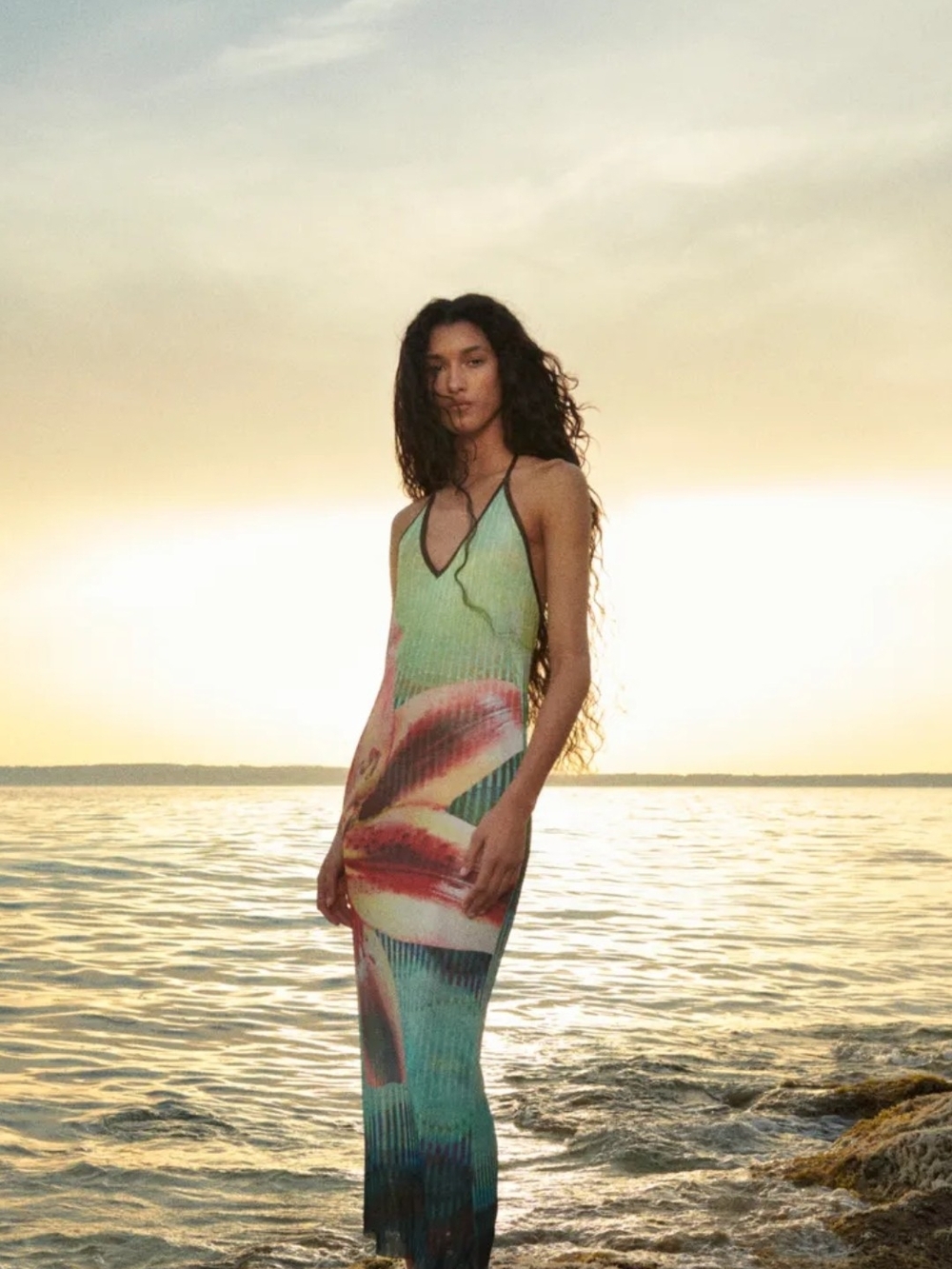 Mango X SIEDRES Printed Halter Dress